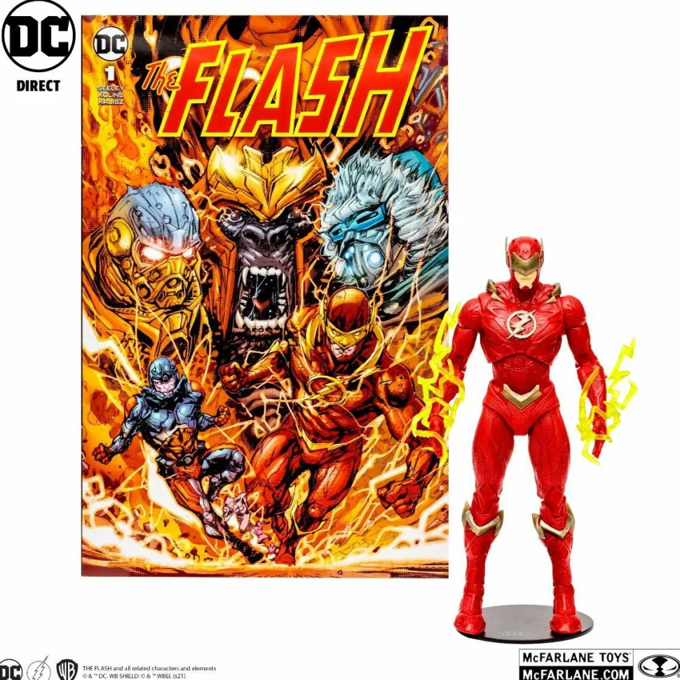The Flash - The Flash Page Punchers 7” Scale Action Figure with Comic Book