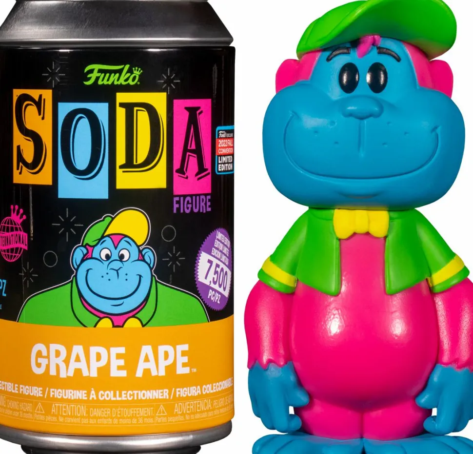 The Great Grape Ape Show - Grape Ape Blacklight SODA Vinyl Figure in Collector Can (International Edition) (2022 Fall Convention Exclusive / Popcultcha Exclusive)