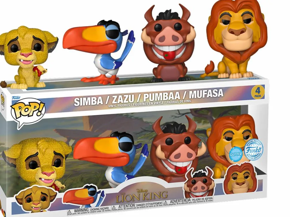 The Lion King (1994) - Glitter Simba, Zazu, Pumbaa & Mufasa Pop! Vinyl Figure