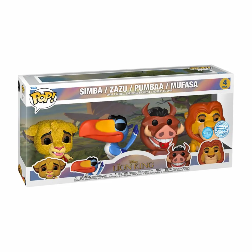 The Lion King (1994) - Glitter Simba, Zazu, Pumbaa & Mufasa Pop! Vinyl Figure