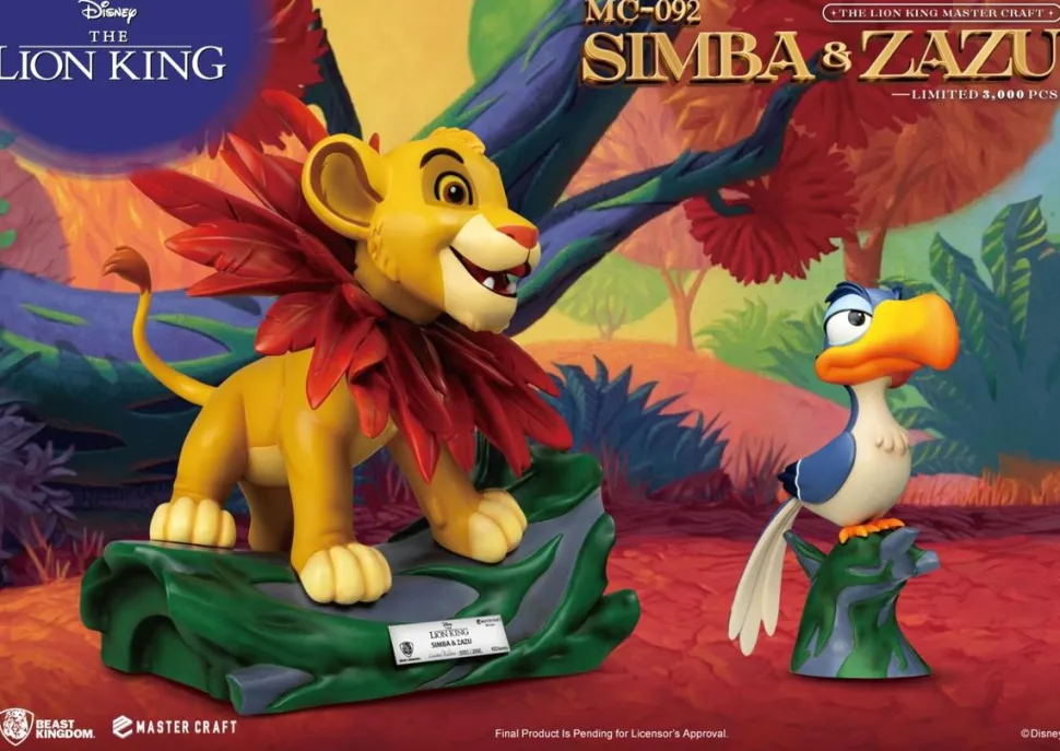 The Lion King (1994) - Little Simba & Zazu Master Craft 12" Statue 2-Pack