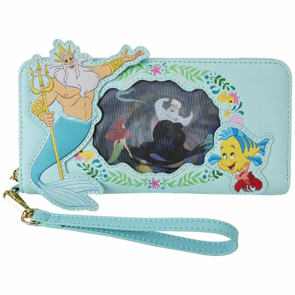The Little Mermaid (1989) - Ariel Princess Lenticular 4" Faux Leather Zip-Around Wristlet Wallet
