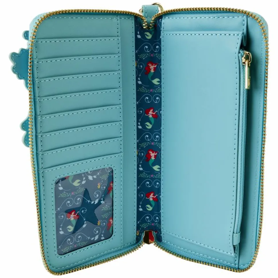 The Little Mermaid (1989) - Ariel Princess Lenticular 4" Faux Leather Zip-Around Wristlet Wallet