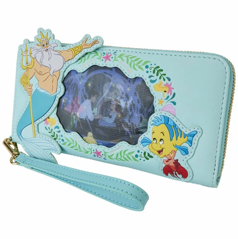 The Little Mermaid (1989) - Ariel Princess Lenticular 4" Faux Leather Zip-Around Wristlet Wallet