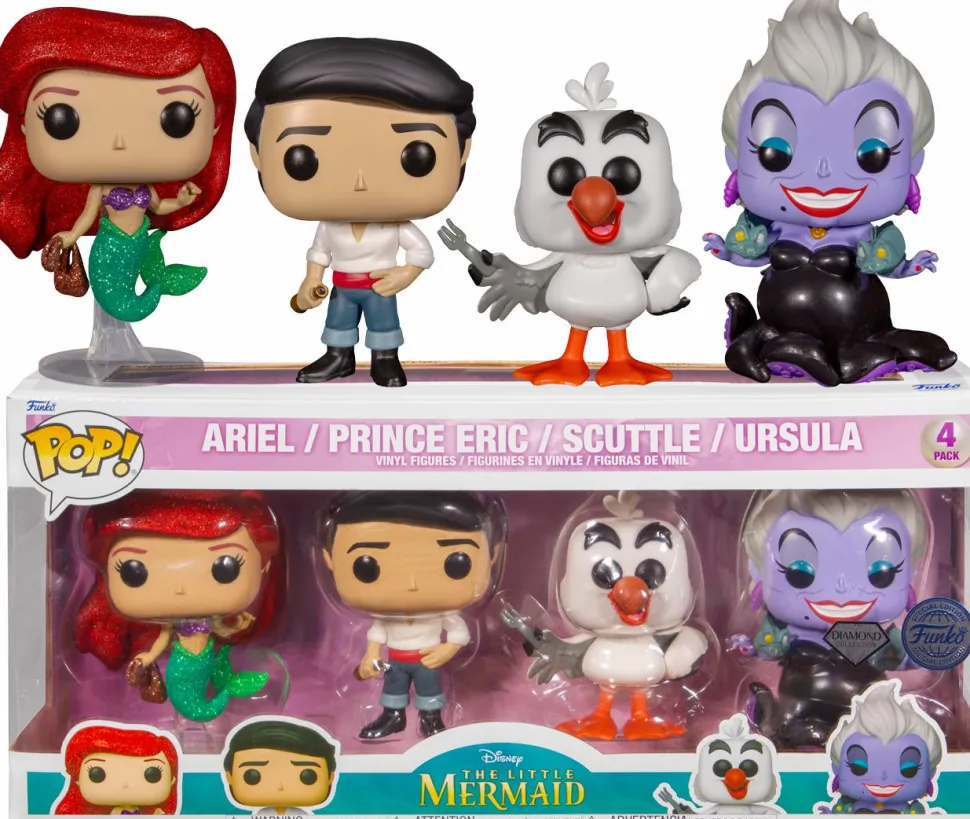 The Little Mermaid (1989) - Ariel, Prince Eric, Scuttle & Ursula Pop! Vinyl Figure 4-Pack