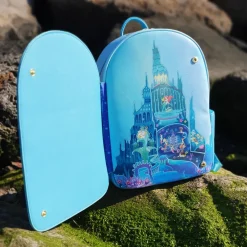 The Little Mermaid (1989) - Castle Snap Flap 12” Faux Leather Mini Backpack