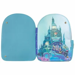 The Little Mermaid (1989) - Castle Snap Flap 12” Faux Leather Mini Backpack