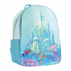 The Little Mermaid (1989) - Castle Snap Flap 12” Faux Leather Mini Backpack