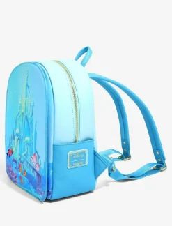 The Little Mermaid (1989) - Castle Snap Flap 12” Faux Leather Mini Backpack