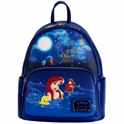 The Little Mermaid (1989) - Fireworks Light Up & Glow in the Dark 10” Faux Leather Mini Backpack (Int Sales Only)