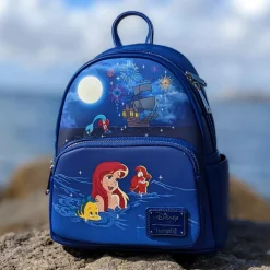 The Little Mermaid (1989) - Fireworks Light Up & Glow in the Dark 10” Faux Leather Mini Backpack (Int Sales Only)