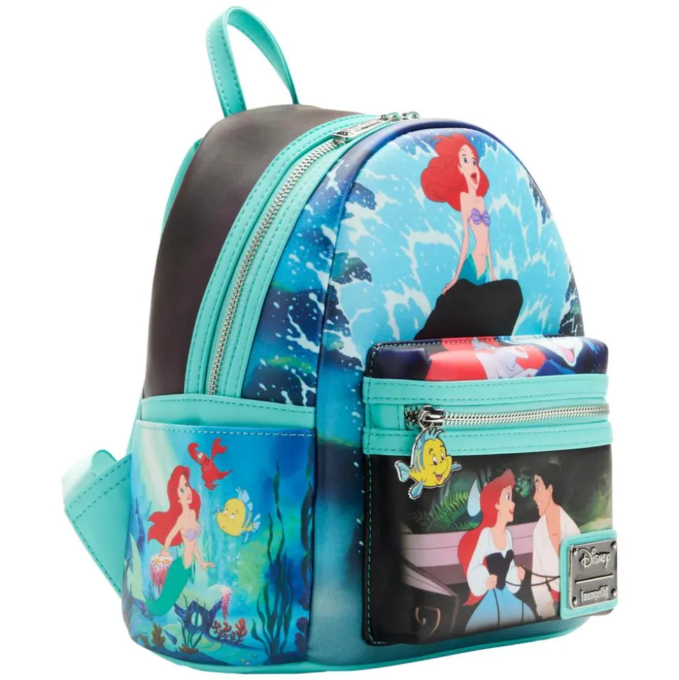 The Little Mermaid (1989) - Scenes 10” Faux Leather Mini Backpack