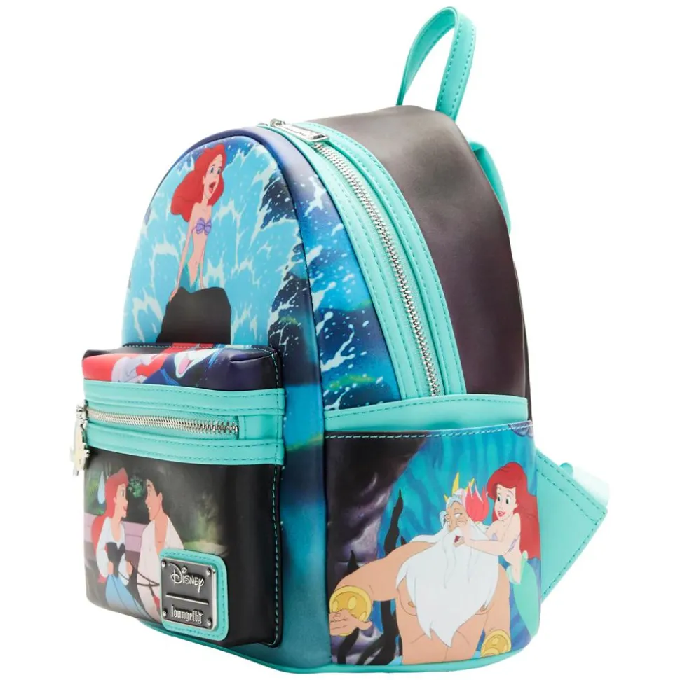 The Little Mermaid (1989) - Scenes 10” Faux Leather Mini Backpack