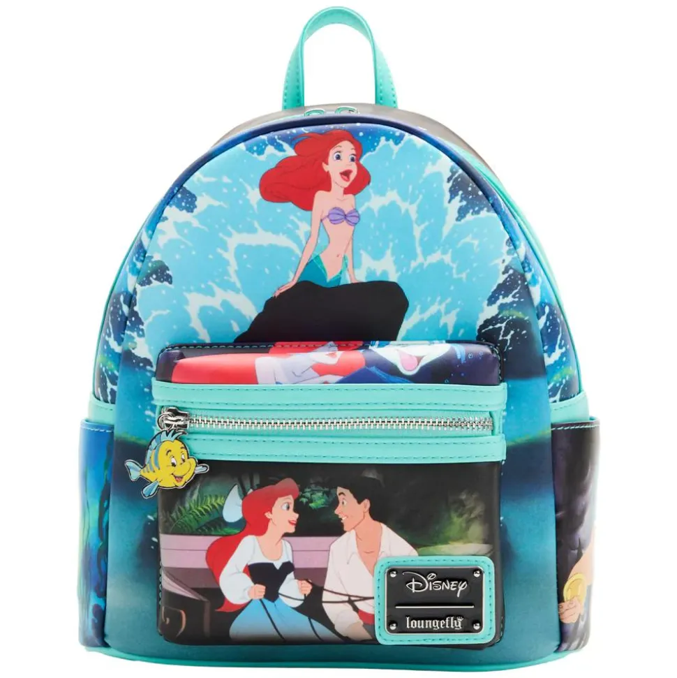 The Little Mermaid (1989) - Scenes 10” Faux Leather Mini Backpack