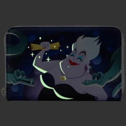 The Little Mermaid (1989) - Ursula Lair Glow in the Dark 4” Faux Leather Zip-Around Wallet