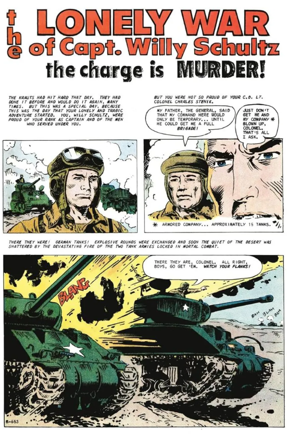 The Lonely War of Capt. Willy Schultz by Will Franz & Sam Glanzman Hardcover Book