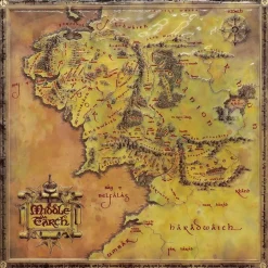 The Lord of the Rings - Map of Middle-Earth Heavily Embossed Metal Map