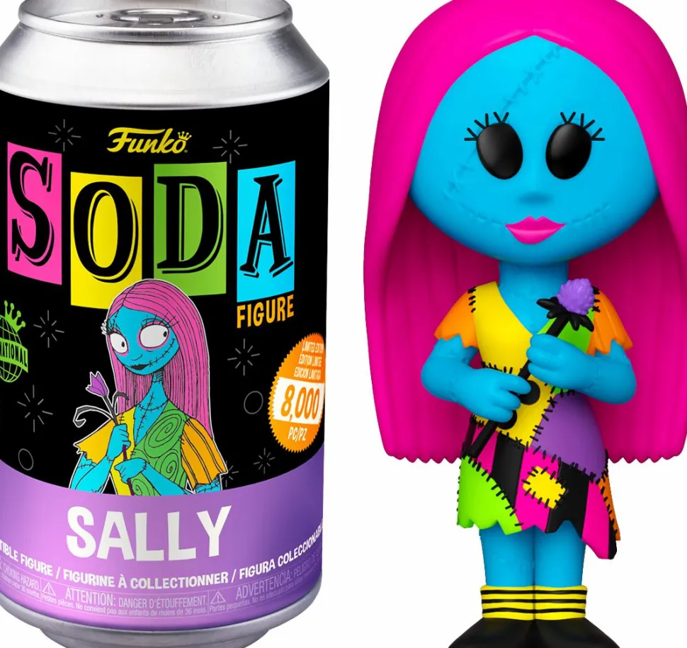 The Nightmare Before Christmas - Sally Blacklight Vinyl SODA Figure in Collector Can (International Edition)