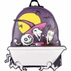 The Nightmare Before Christmas - Lock, Shock & Barrel Glow in the Dark 10” Faux Leather Mini Backpack