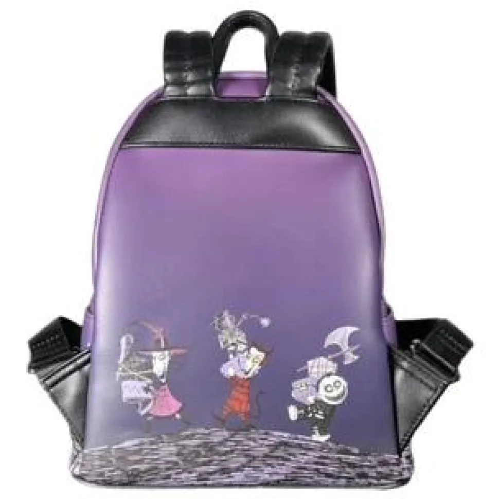 The Nightmare Before Christmas - Lock, Shock & Barrel Glow in the Dark 10” Faux Leather Mini Backpack