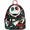 The Nightmare Before Christmas - Jack Wrapped in Lights Glow in the Dark Light Up 10" Faux Leather Mini Backpack