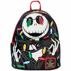 The Nightmare Before Christmas - Jack Wrapped in Lights Glow in the Dark Light Up 10" Faux Leather Mini Backpack