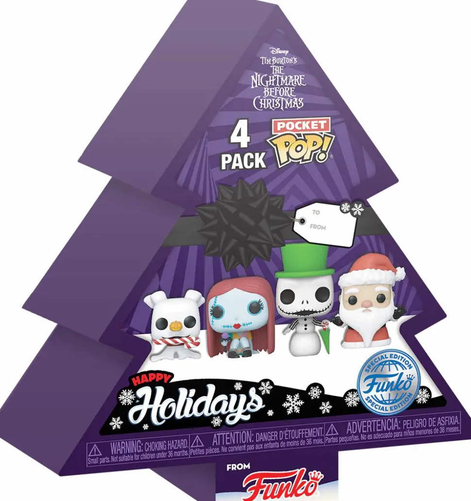 The Nightmare Before Christmas - Christmas Tree Holiday Box Pocket Pop! Vinyl 4-Pack