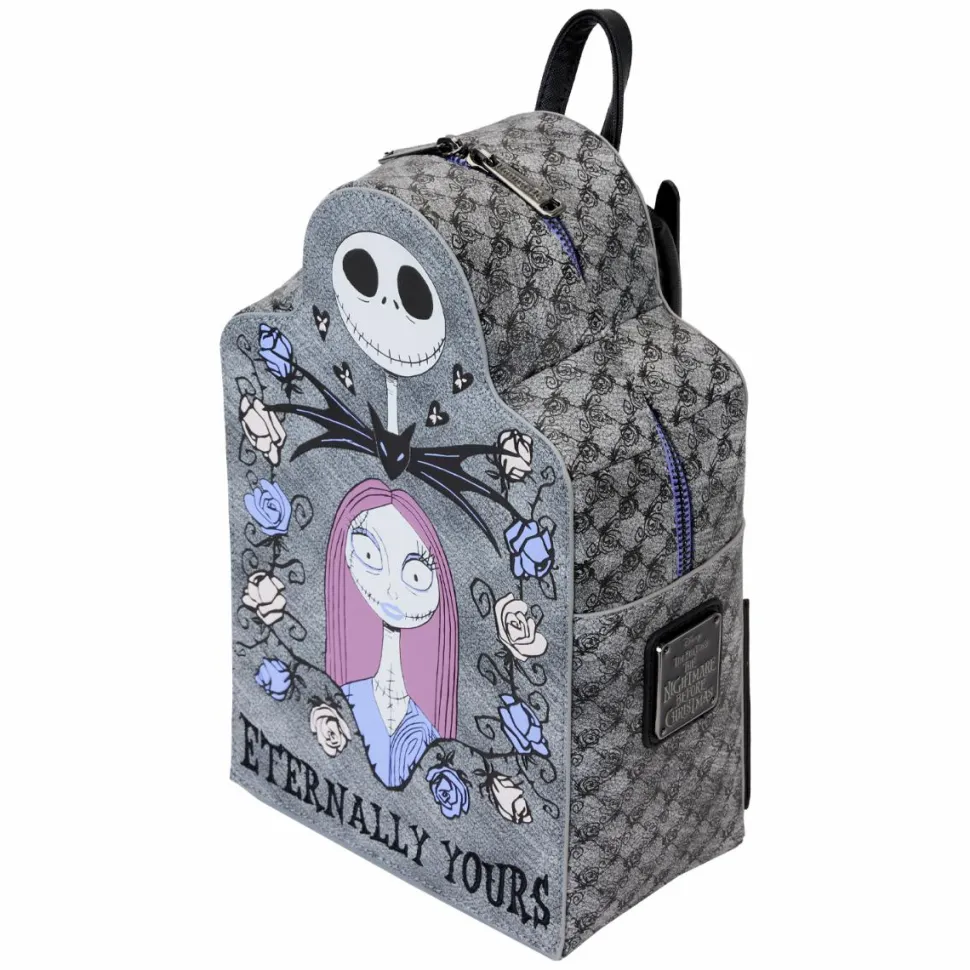 The Nightmare Before Christmas - Jack & Sally Eternally Yours Tombstone 11" Faux Leather Mini Backpack