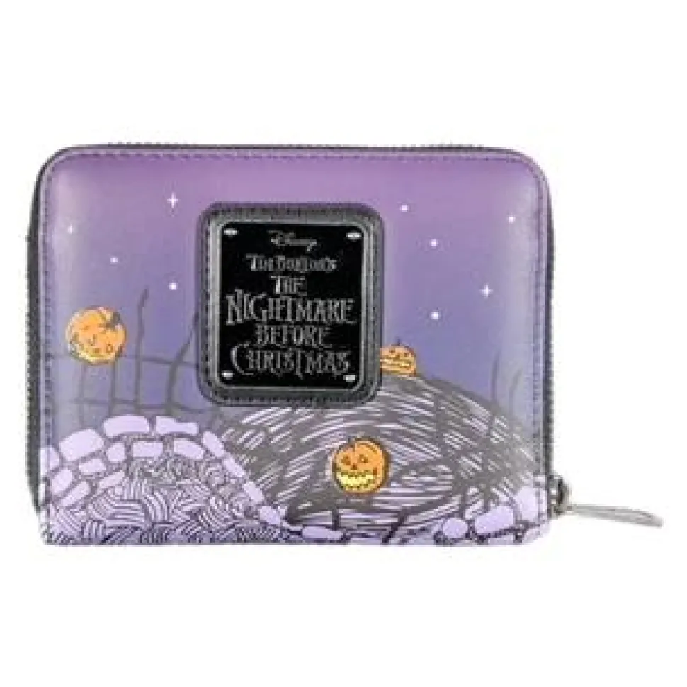 The Nightmare Before Christmas - Lock, Shock & Barrel Glow in the Dark 4” Faux Leather Zip-Around Wallet