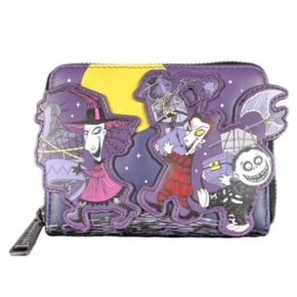 The Nightmare Before Christmas - Lock, Shock & Barrel Glow in the Dark 4” Faux Leather Zip-Around Wallet