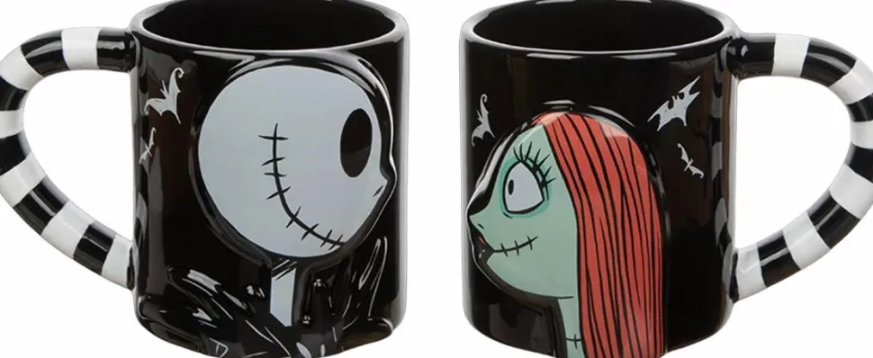 The Nightmare Before Christmas - Jack and Sally 3D Sculpted Ceramic Mug 2-Pack