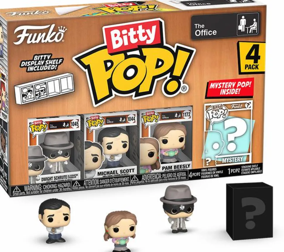 The Office - Dwight the Strangler, Michael, Pam & Mystery Bitty Pop! Vinyl Figure 4-Pack
