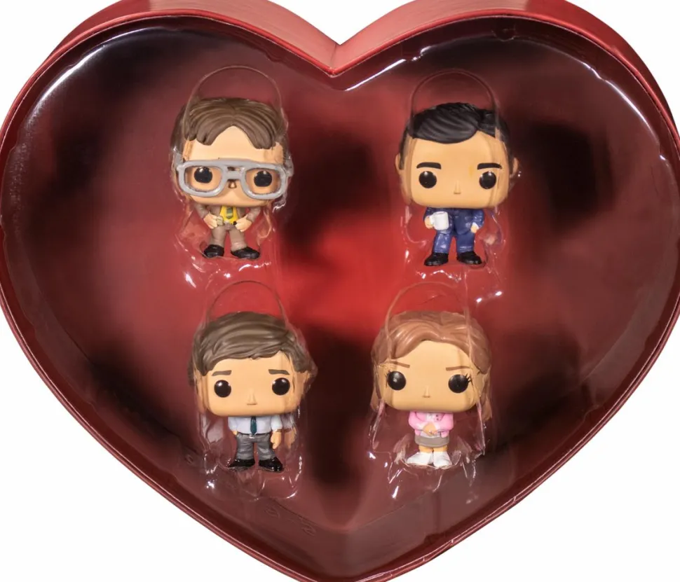 The Office - Jim, Dwight, Pam & Michael Valentine’s Day Heart-Shaped Box Pocket Pop! Vinyl Figure 4-Pack