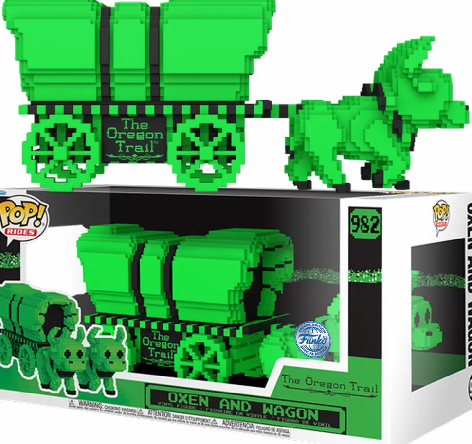 The Oregon Trail - Oxen & Wagon (Green & Black) Pop! Rides Vinyl Figure (Popcultcha Exclusive)