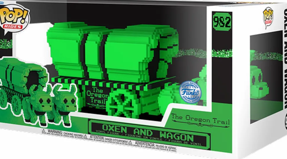 The Oregon Trail - Oxen & Wagon (Green & Black) Pop! Rides Vinyl Figure (Popcultcha Exclusive)