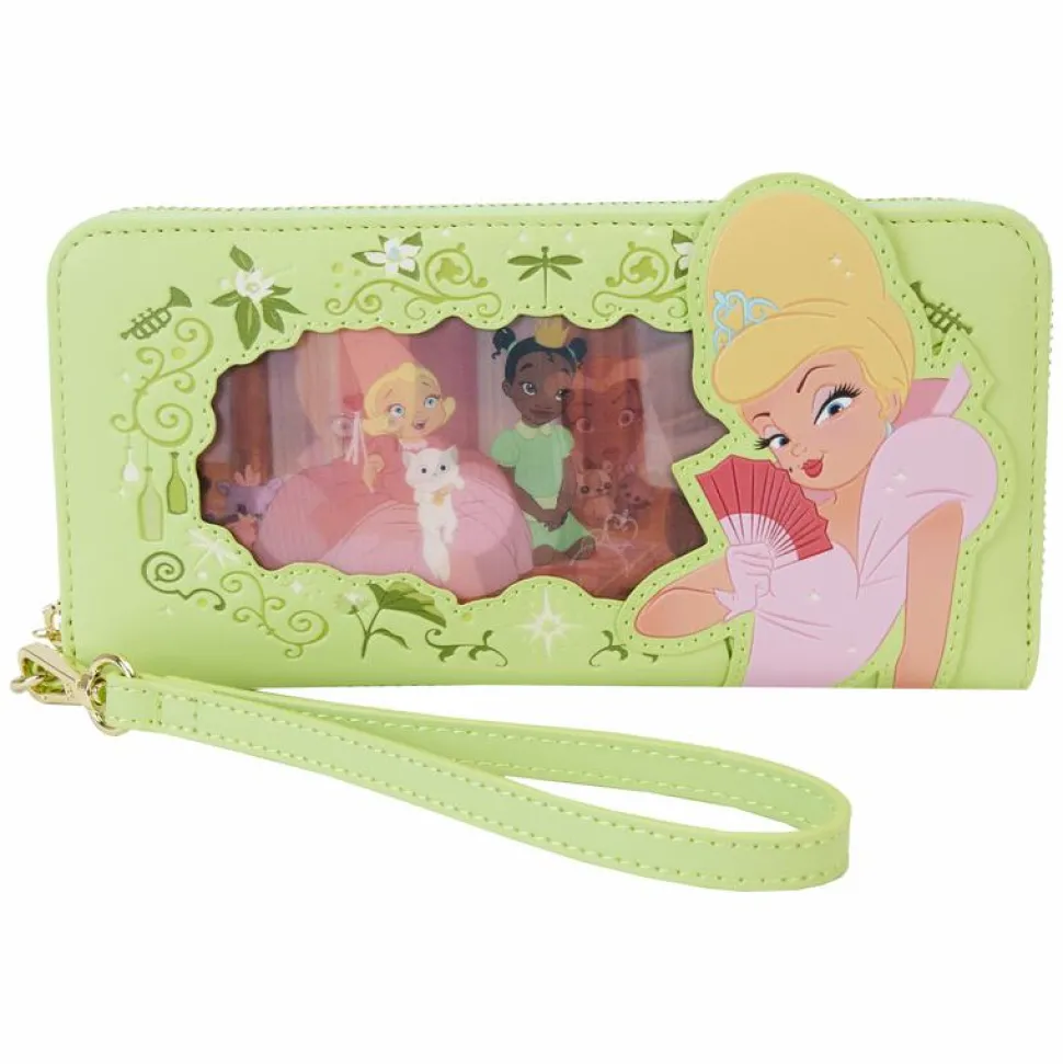 The Princess and the Frog - Tiana Princess Lenticular 4" Faux Leather Zip-Around Wristlet