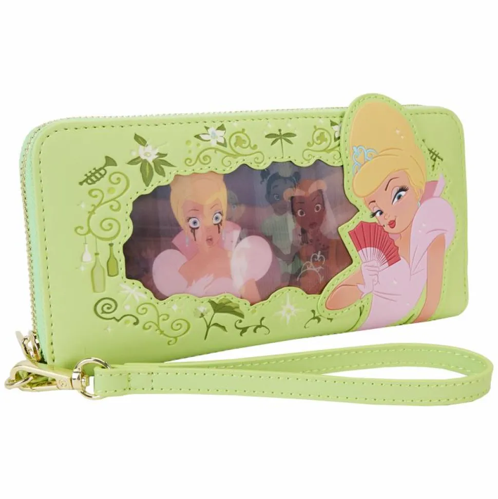 The Princess and the Frog - Tiana Princess Lenticular 4" Faux Leather Zip-Around Wristlet