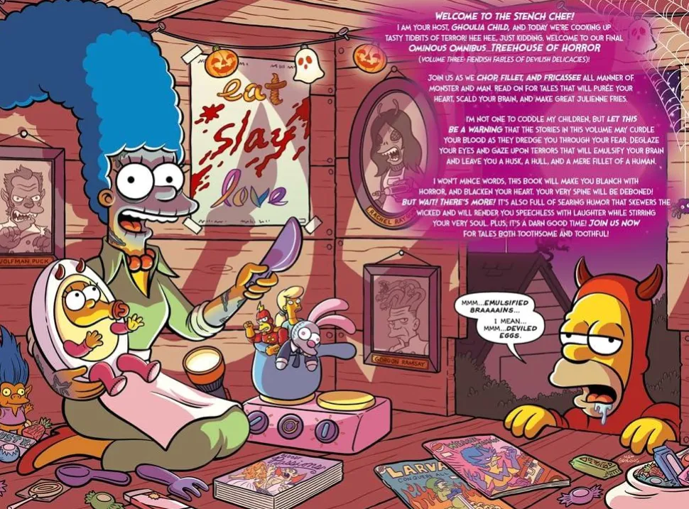 The Simpsons - Treehouse of Horror Ominous Omnibus Volume 03 Fiendish Fables of Devilish Delicacies Hardcover Book