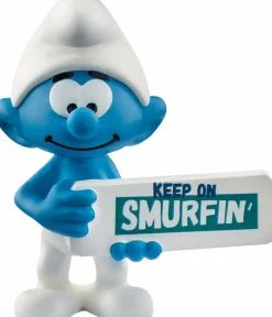 The Smurfs - Smurf with Sign (Keep on Smurfin') Mini Figure