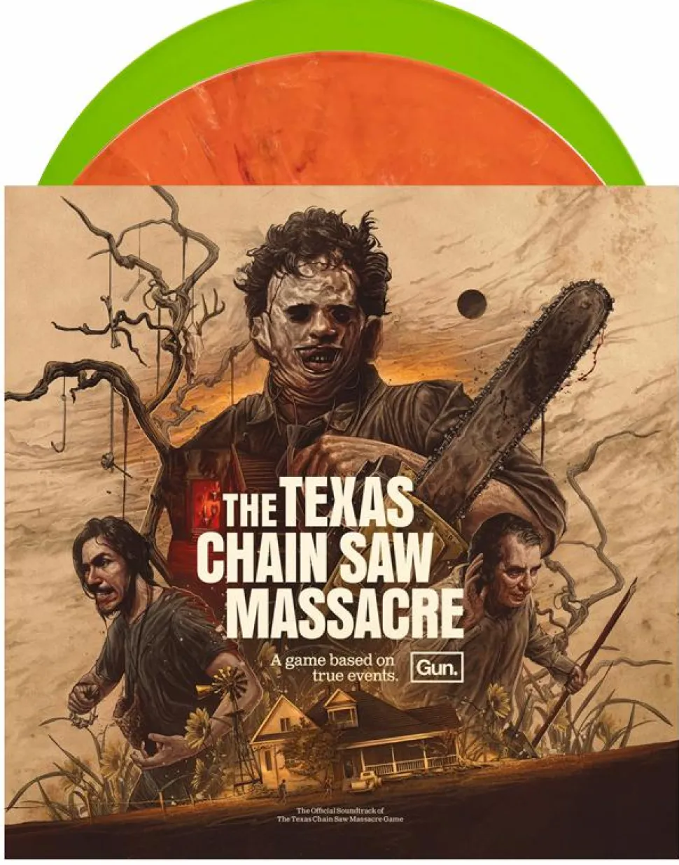 The Texas Chain Saw Massacre (2023) - Original Video Game Soundtrack & Additional Game Music 2xLP Vinyl Record (Chain Saw Motor Green & Rust Coloured Vinyl)