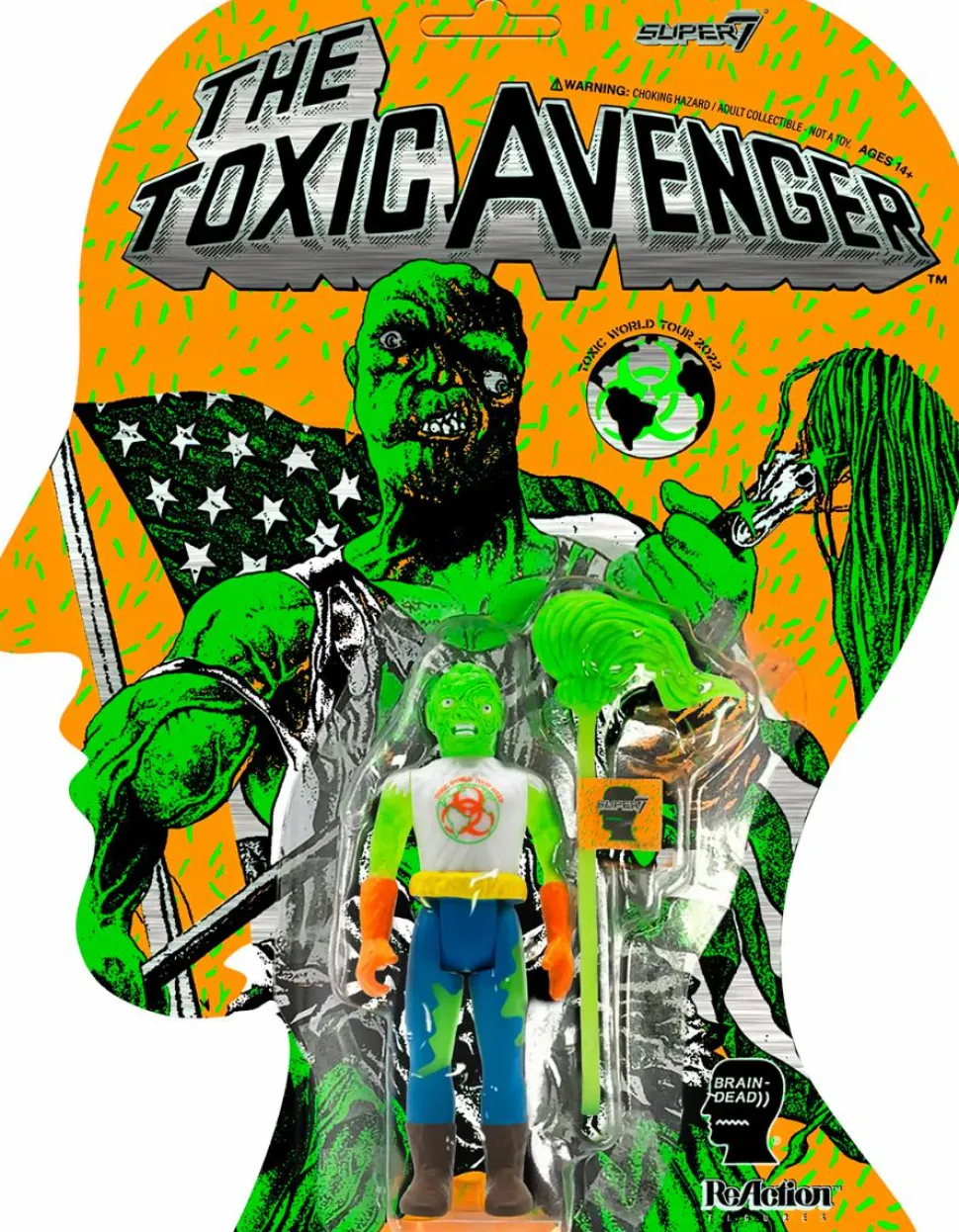 The Toxic Avenger x Brain Dead - Toxie Glow in the Dark ReAction 3.75” Action Figure