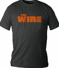 The Wire - Orange Logo Black Male T-Shirt