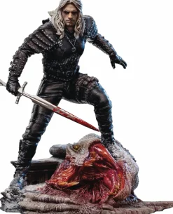The Witcher - Geralt of Rivia over a Basilisk Head 1/10th Scale Statue