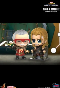 Thor 3: Ragnarok - Thor & Stan Lee Cameo Cosbaby (S) Hot Toys Figure 2-Pack