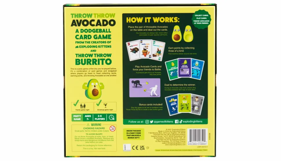 Throw Throw Avocado - A Dodgeball Card Game