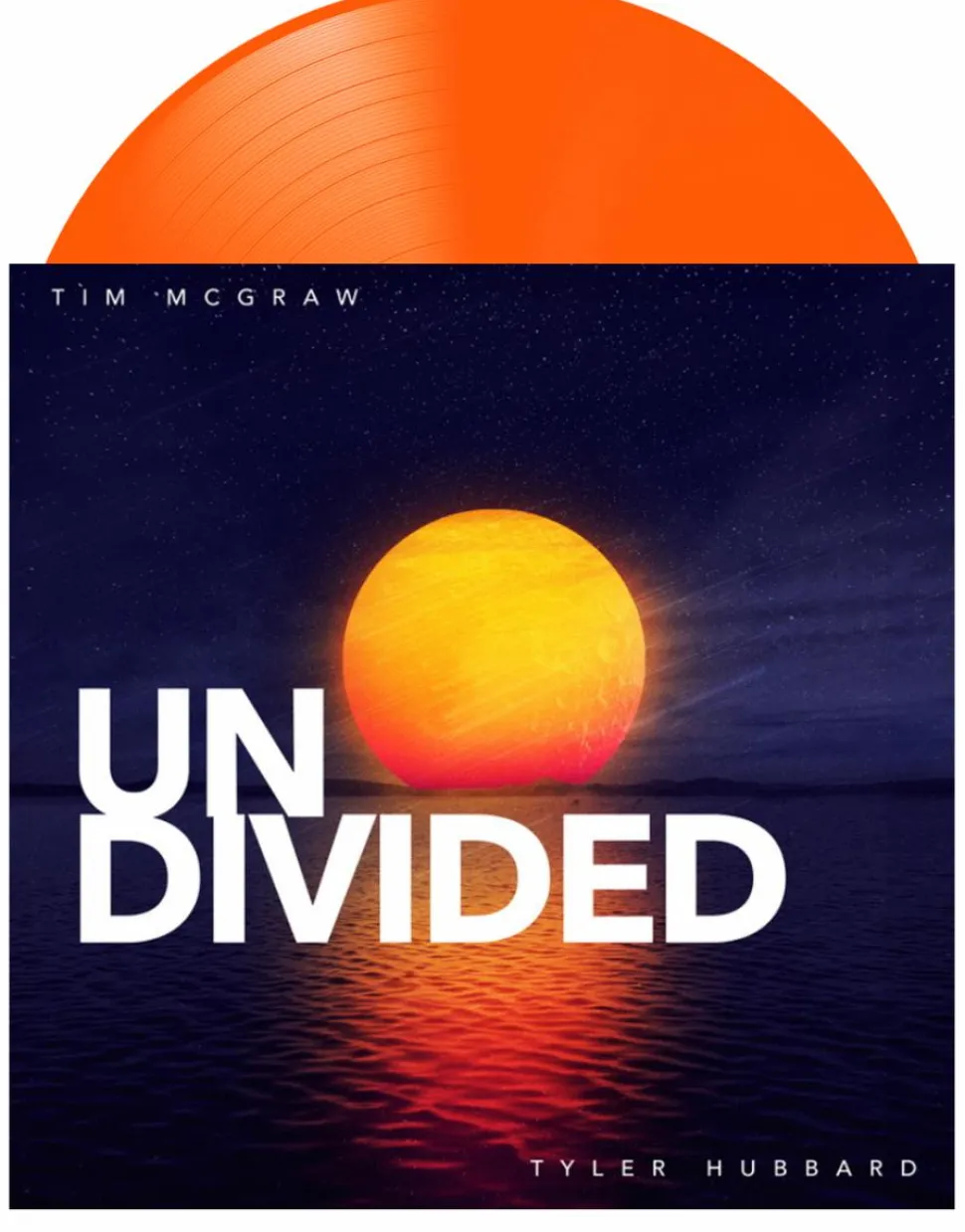 Tim McGraw & Tyler Hubbard - Undivided 12” Split Single Vinyl Record (2021 Record Store Day Exclusive Orange Coloured Vinyl)