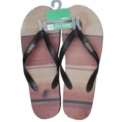 Toddland - Wood Plank Flip Flop Brown
