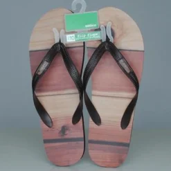 Toddland - Wood Plank Flip Flop Brown