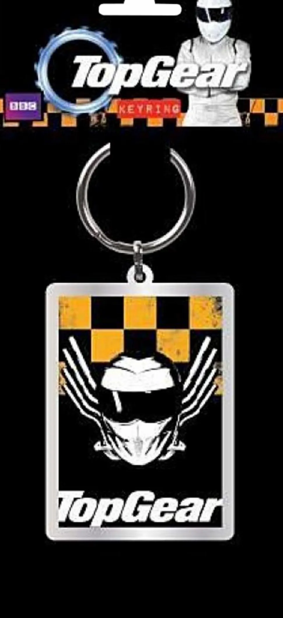 Top Gear - The Stig Metal Keychain Yellow & Black