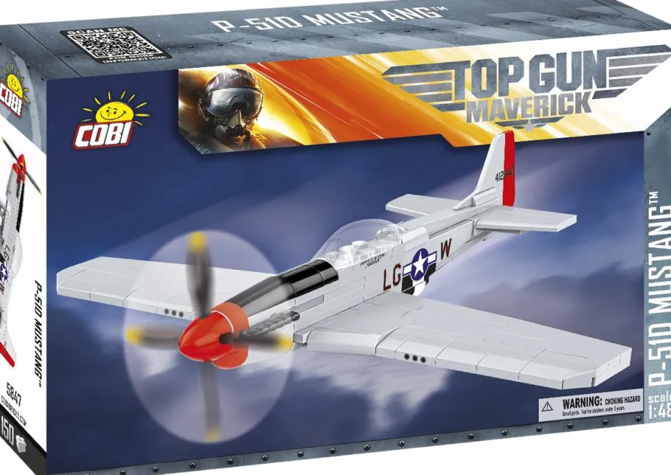 Top Gun: Maverick - North American P-51D Mustang Fighter Plane 1/48th Scale Building Block Construction Set (150 Pieces)